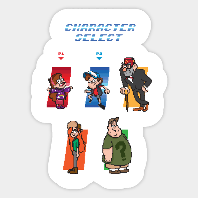 Gravity Falls Character Select Sticker by FOUREYEDESIGN